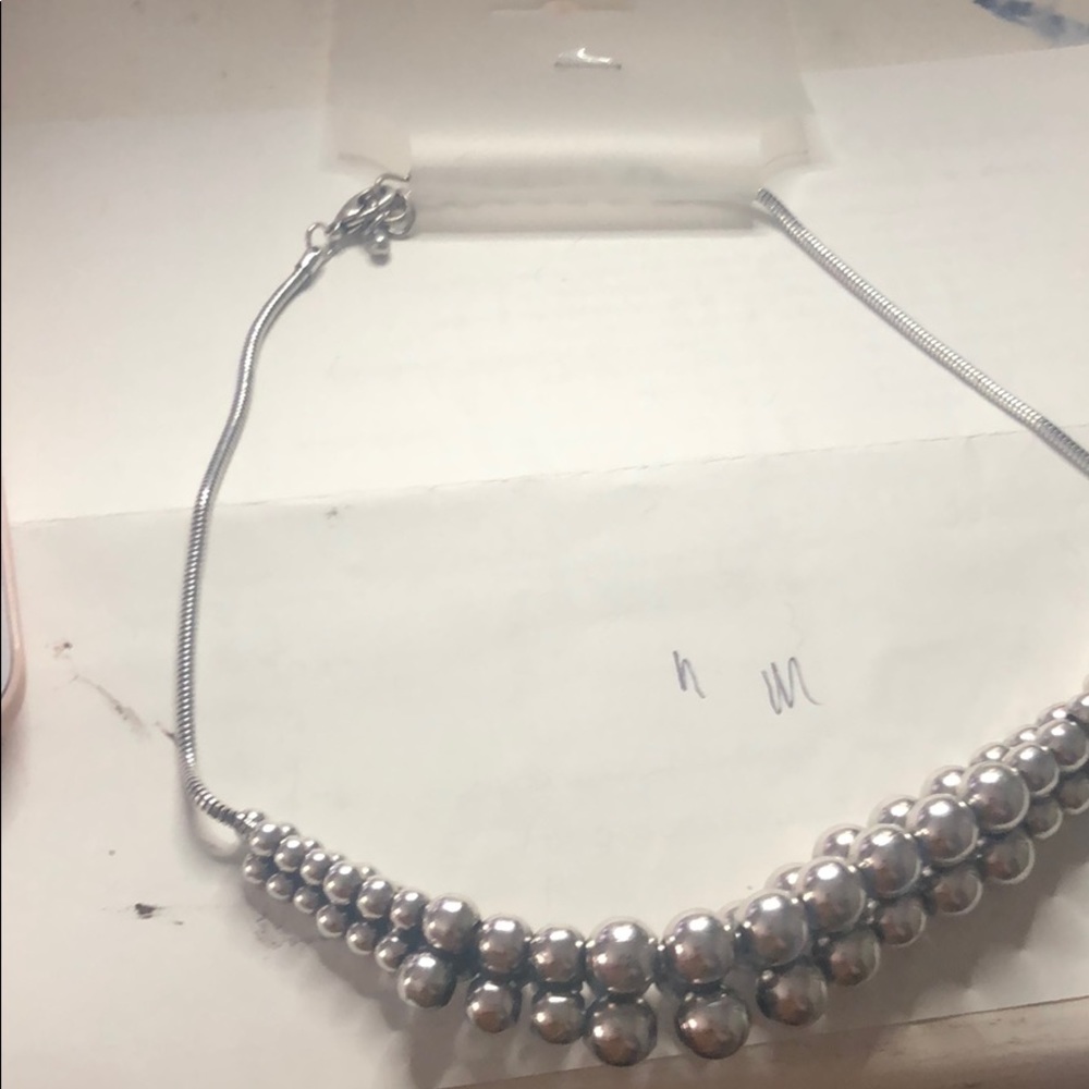 Silver beads necklace
